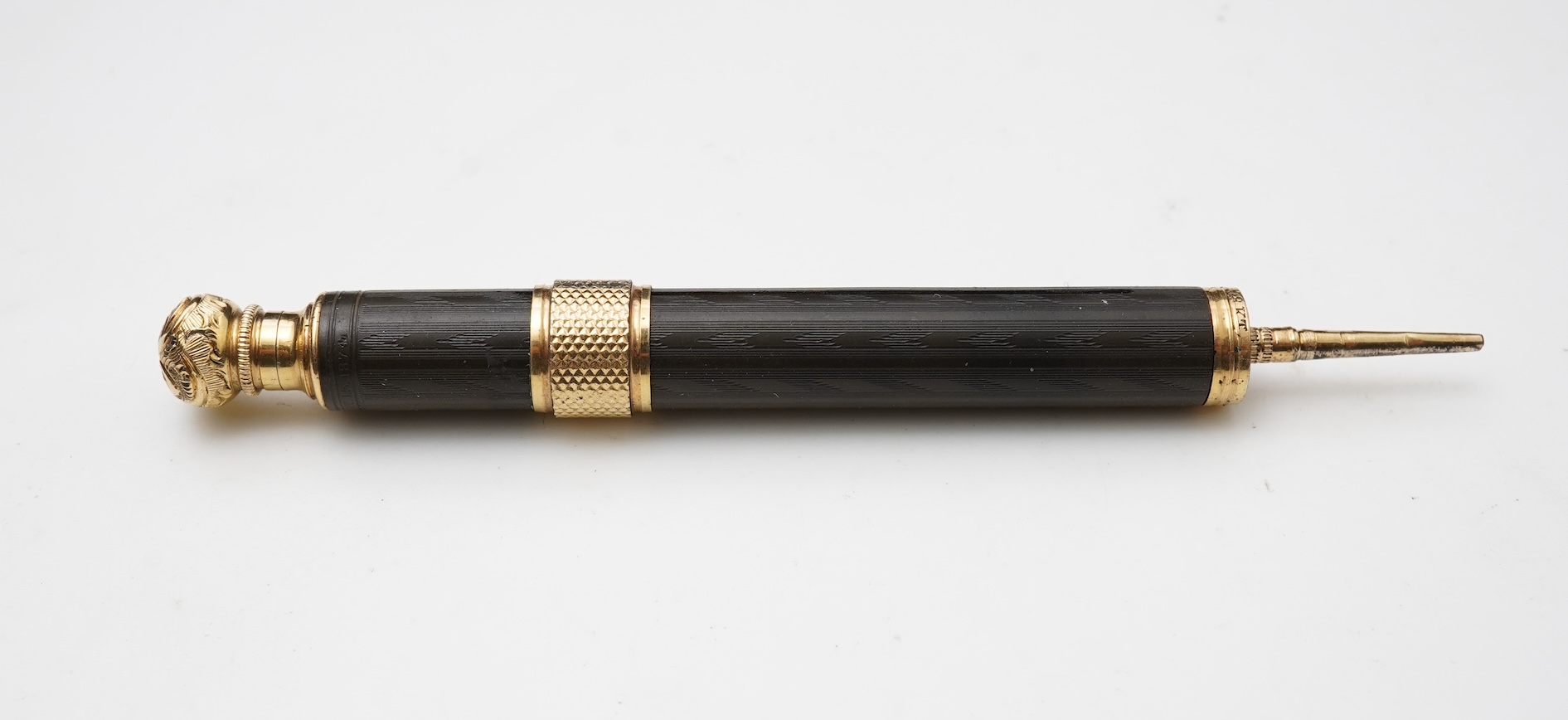 A rolled gold mechanical fountain pen/pencil, Aikin Lambert & Co., late 19th century